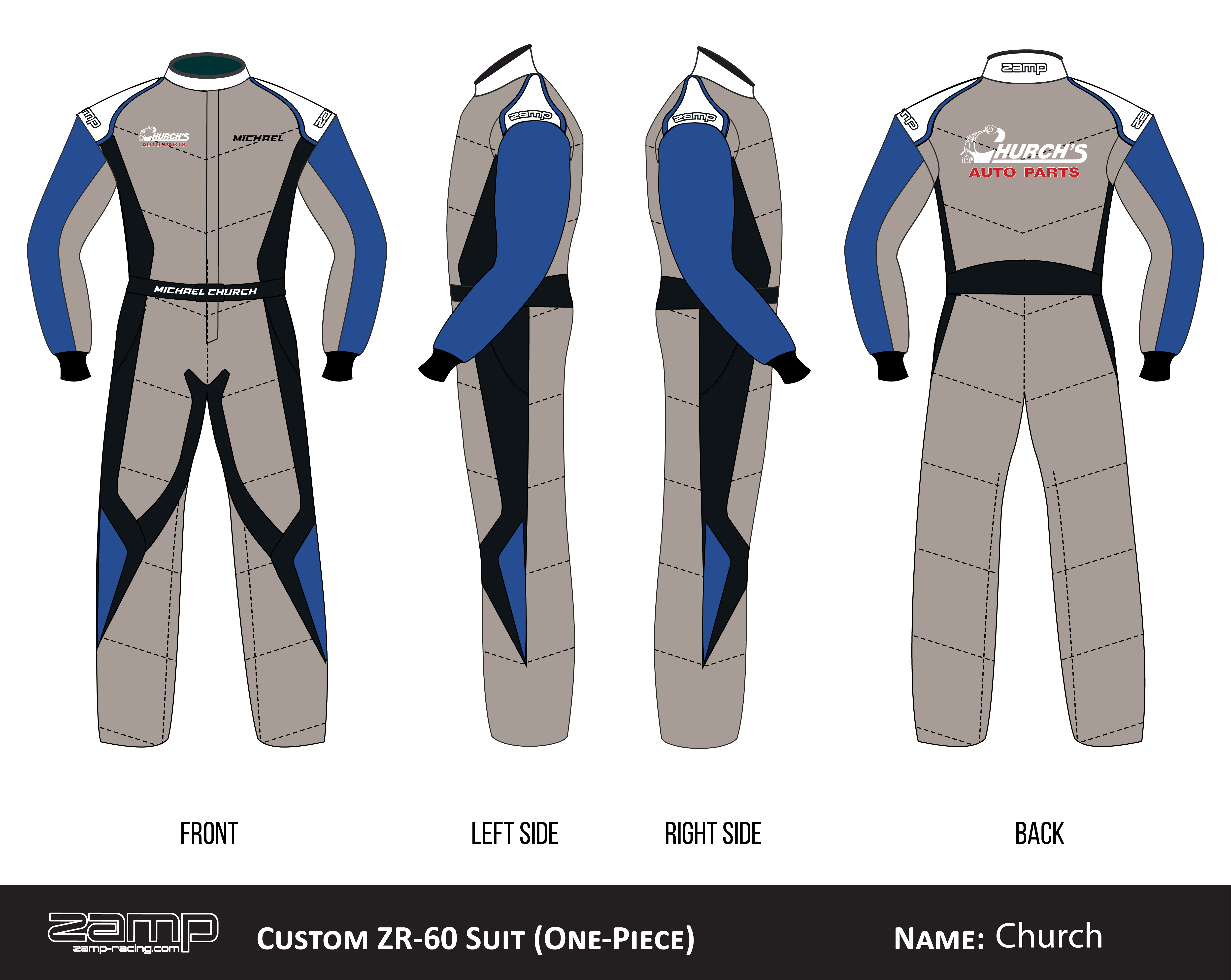 Custom Zamp racing suit
